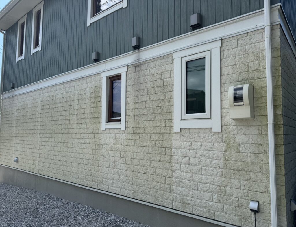 藻とカビで外壁はこうなります・・・